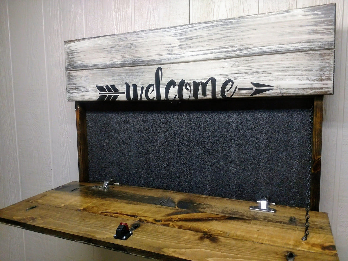 Welcome to Our Home Hidden Gun Storage Sign