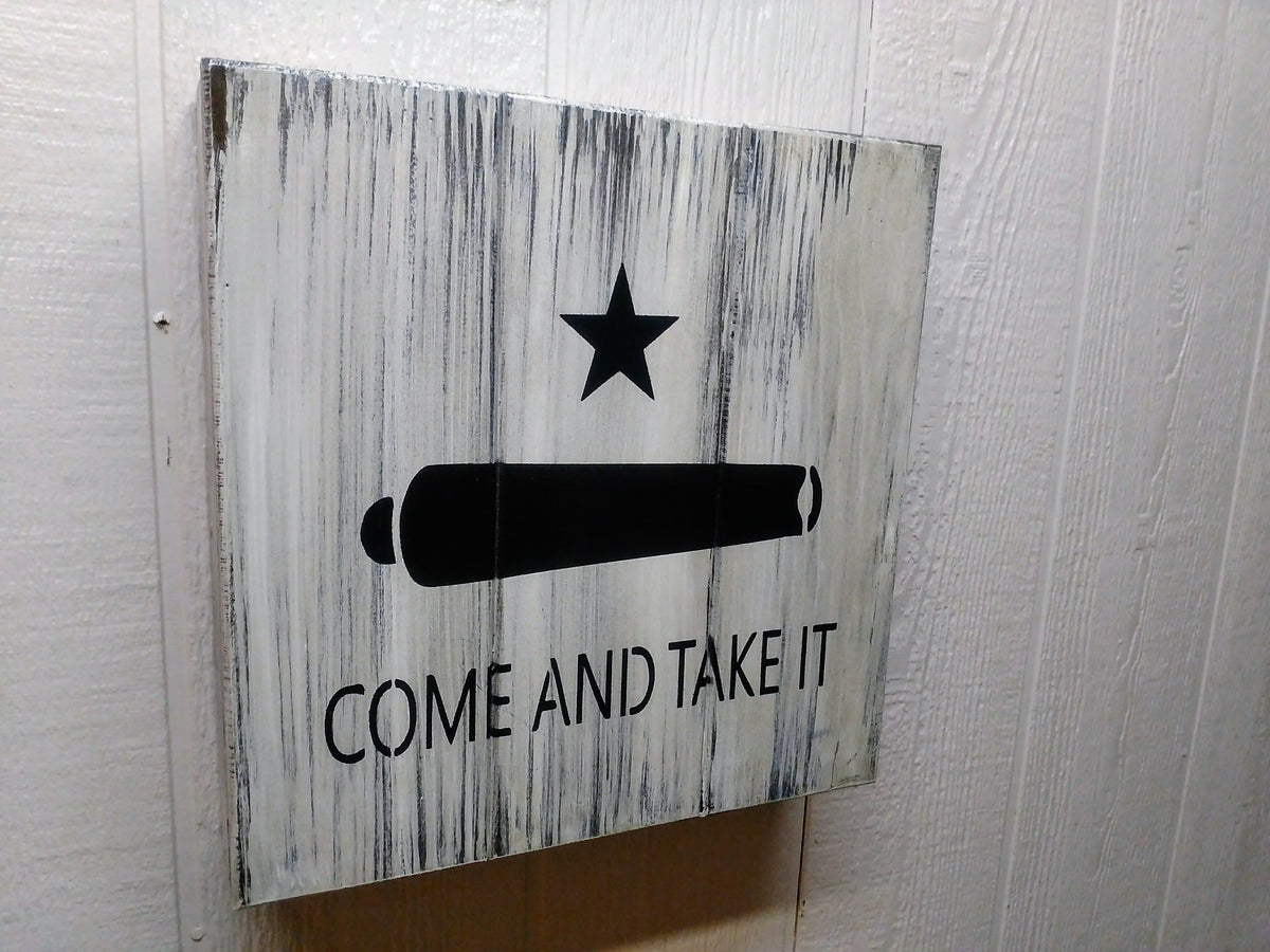 "Come and Take It" wall art box.