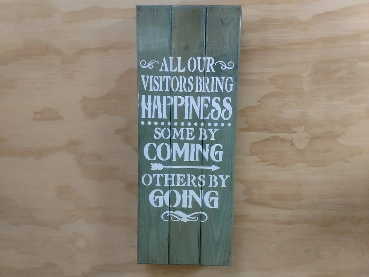 "Visitors Bring Happiness" Large Concealment Wall Art Box