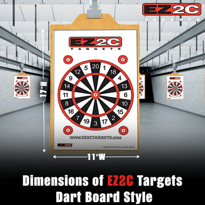 EZ2C Targets #15: Dartboard Paper Shooting Target 11"x17" USA Made