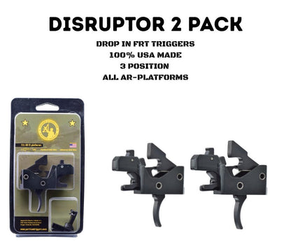 Partisan Disruptor FRT 2-Pack (Black) — AR-15 Drop-In Forced Reset Trigger (USA Made)