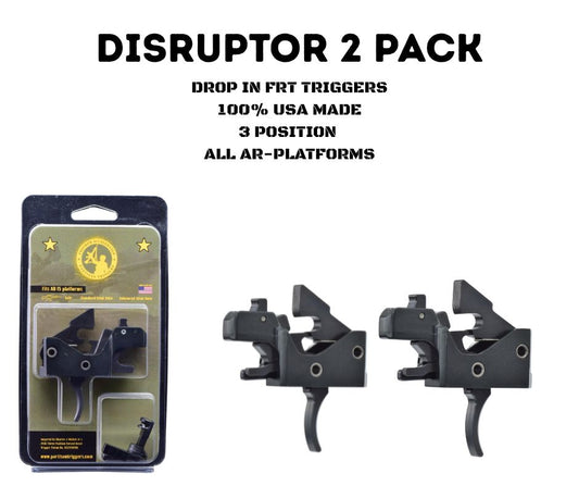 Partisan Disruptor FRT 2-Pack (Black) — AR-15 Drop-In Forced Reset Trigger (USA Made)
