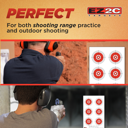 EZ2C Targets #24: Six Bullseye 11"x17" Shooting Paper Target USA MADE