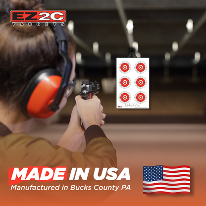 EZ2C Targets #24: Six Bullseye 11"x17" Shooting Paper Target USA MADE