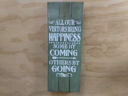 "Visitors Bring Happiness"  Large Concealment Wall Art Box