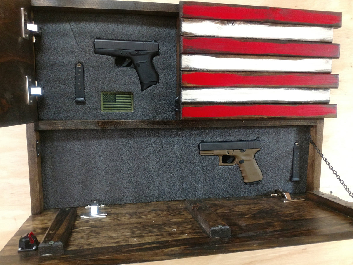 Dual Compartment Small American Flag Gun Concealment Case