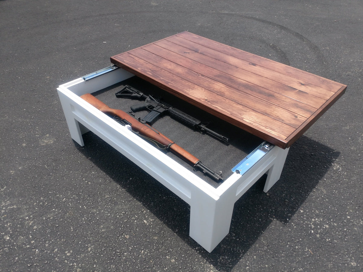 Modern Wooden Sliding Top Coffee Table