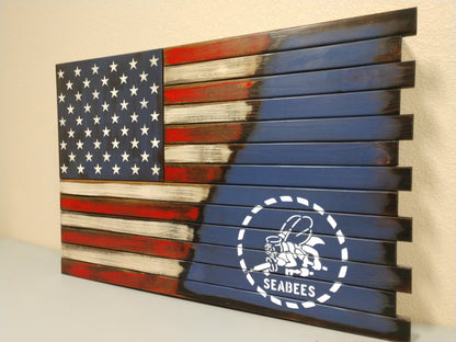 Small 2 Compartment Gun Case - Half Flag & Half Logo Designs