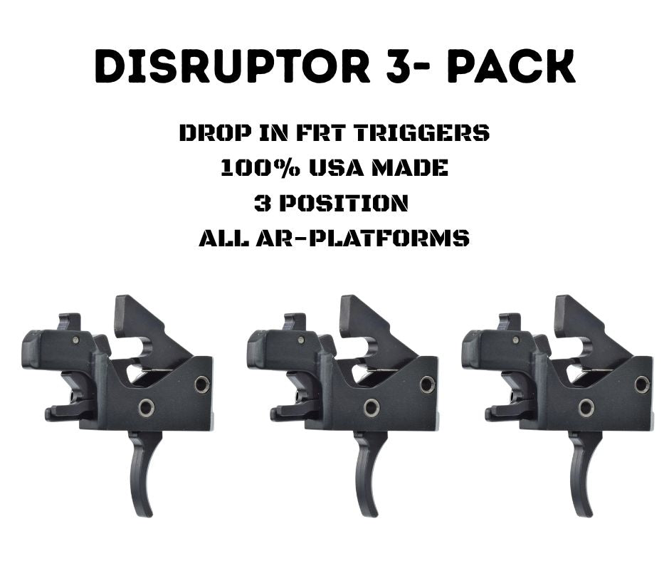 Partisan Disruptor FRT 3-Pack (Black) — AR-15 Drop-In Forced Reset Trigger (USA Made)