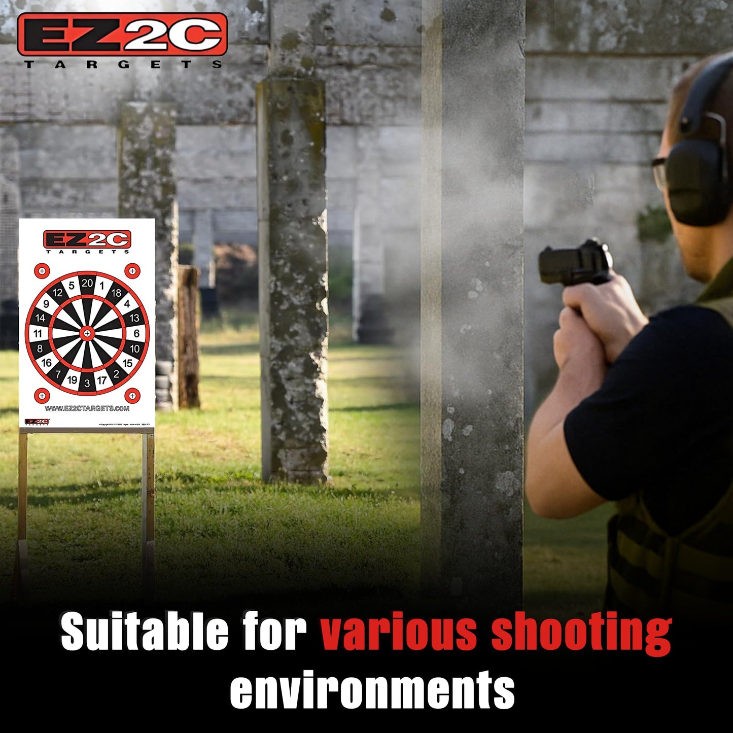 EZ2C Targets #15: Dartboard Paper Shooting Target 11"x17" USA Made