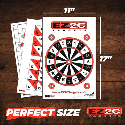EZ2C Four Fun Game Styles: Paper Targets Shooting Range 11"x17" USA MADE