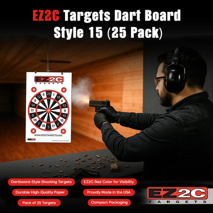 EZ2C Four Fun Game Styles: Paper Targets Shooting Range 11"x17" USA MADE