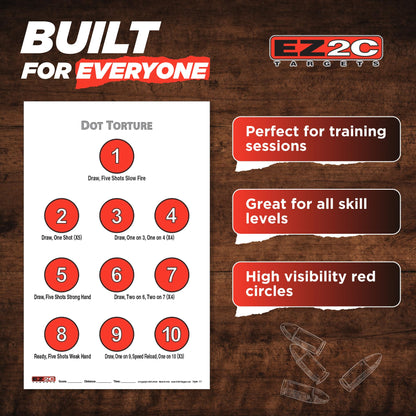 EZ2C Targets #17: Dot Torture Drill 11"x17" Paper Shooting Target USA MADE