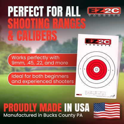 EZ2C Targets #12: Paper Shooting Targets for B16 11"x17" USA MADE